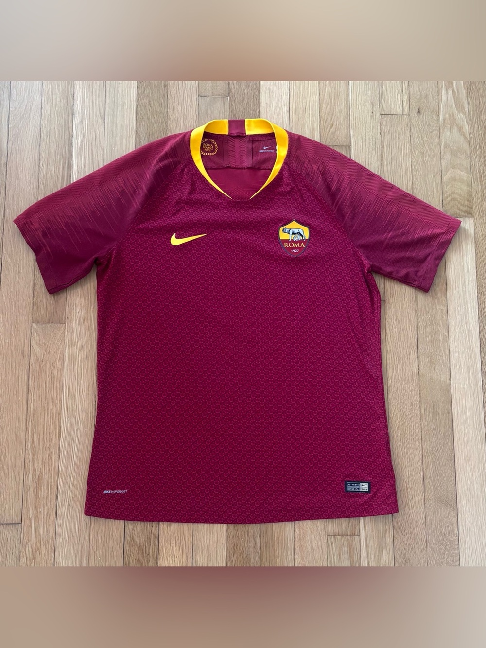 Nike AS Roma 2018 2019 Home VaporKnit Player Issue Match Soccer Jersey Men’s L
